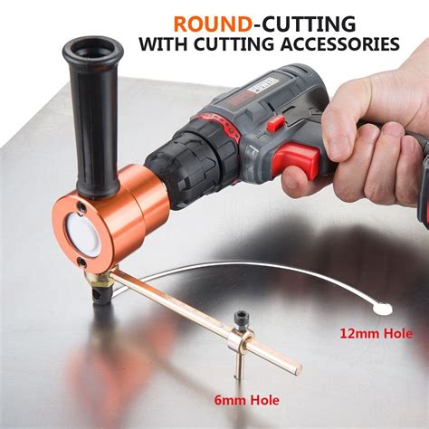 sheet metal drill hole cutter|drill mounted sheet metal cutter.